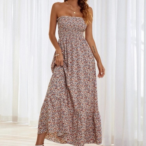 Boho floral print tube dress - Picture 4 of 5